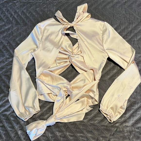 Sexy Satin Wrap Top - Picture 7 of 7